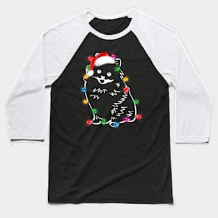 Christmas Lights Pomeranian Baseball T-Shirt